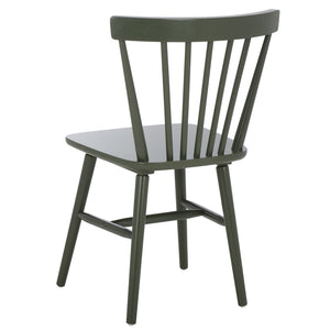 Safavieh Winona Spindle Dining Chairs - Timeless Farmhouse Style With Curved Back & Durable Rubberwood Design Dusty Green Wood Dch8500n-set2