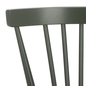 Safavieh WINONA Spindle Back Dining Chair Set of Two - Classic Farmhouse Style with Durable Rubberwood Frame Dusty Green DCH8500N-SET2