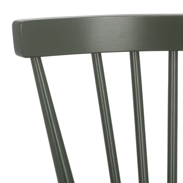 Safavieh WINONA Spindle Back Dining Chair Set of Two - Classic Farmhouse Style with Durable Rubberwood Frame Dusty Green DCH8500N-SET2