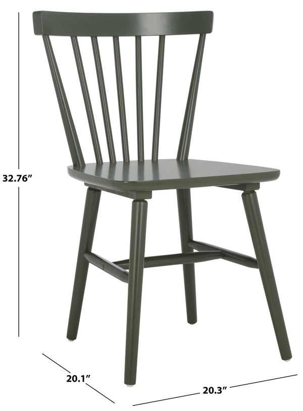 Safavieh WINONA Spindle Back Dining Chair Set of Two - Classic Farmhouse Style with Durable Rubberwood Frame Dusty Green DCH8500N-SET2