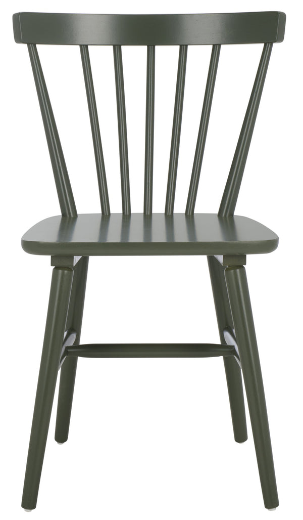 Safavieh Winona Spindle Dining Chairs - Timeless Farmhouse Style With Curved Back & Durable Rubberwood Design Dusty Green Wood Dch8500n-set2