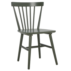 Safavieh Winona Spindle Dining Chairs - Timeless Farmhouse Style With Curved Back & Durable Rubberwood Design Dusty Green Wood Dch8500n-set2