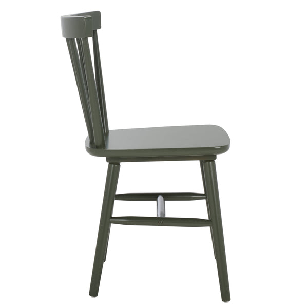 Safavieh Winona Spindle Dining Chairs - Timeless Farmhouse Style With Curved Back & Durable Rubberwood Design Dusty Green Wood Dch8500n-set2