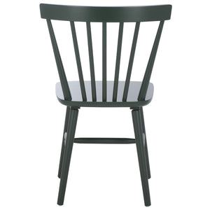 Safavieh Winona Spindle Dining Chairs - Timeless Farmhouse Style With Curved Back & Durable Rubberwood Design Garden Green Wood Dch8500p-set2
