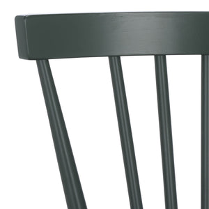 Safavieh WINONA Spindle Back Dining Chair Set of Two - Classic Farmhouse Style with Durable Rubberwood Frame Garden Green DCH8500P-SET2