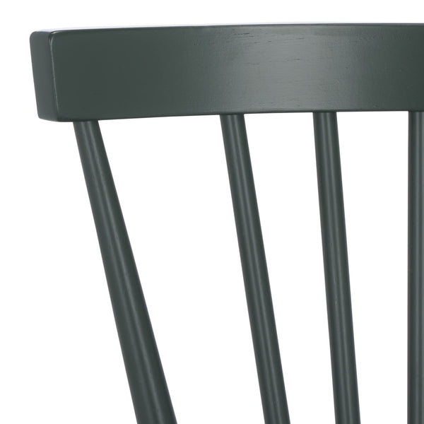 Safavieh WINONA Spindle Back Dining Chair Set of Two - Classic Farmhouse Style with Durable Rubberwood Frame Garden Green DCH8500P-SET2