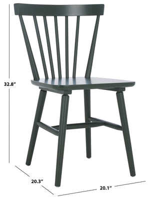 Safavieh WINONA Spindle Back Dining Chair Set of Two - Classic Farmhouse Style with Durable Rubberwood Frame Garden Green DCH8500P-SET2