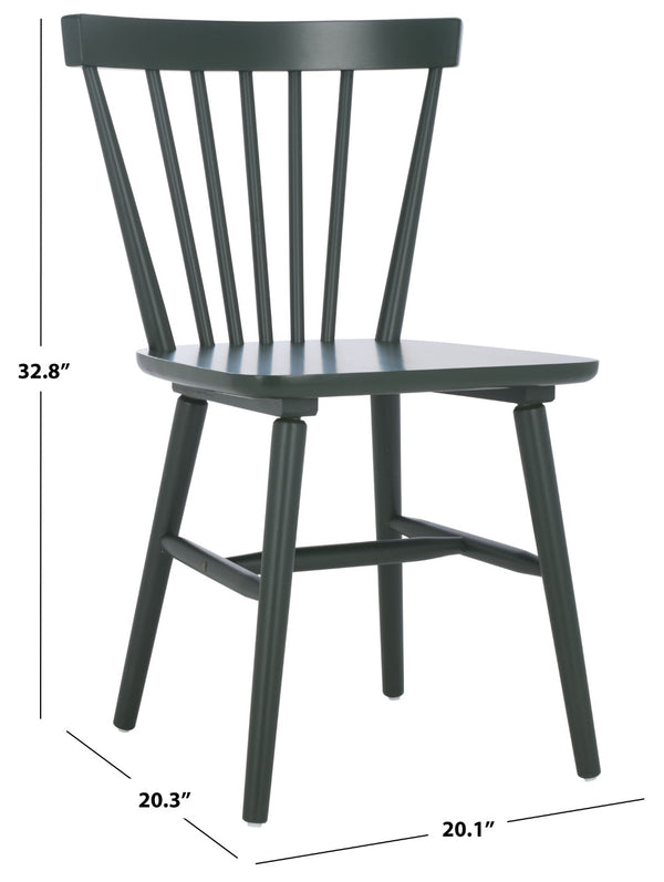 Safavieh WINONA Spindle Back Dining Chair Set of Two - Classic Farmhouse Style with Durable Rubberwood Frame Garden Green DCH8500P-SET2