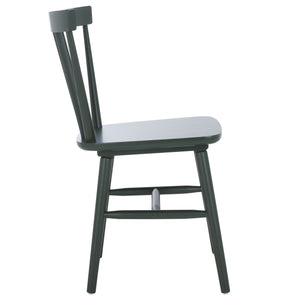 Safavieh Winona Spindle Dining Chairs - Timeless Farmhouse Style With Curved Back & Durable Rubberwood Design Garden Green Wood Dch8500p-set2