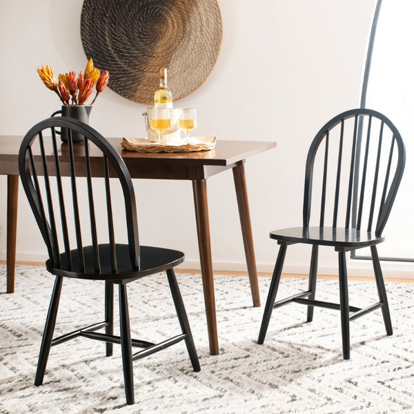 Safavieh CAMDEN Spindle Back Dining Chair Set of 2 - Timeless Americana Charm for Elegant Dining Spaces Black DCH8501A-SET2