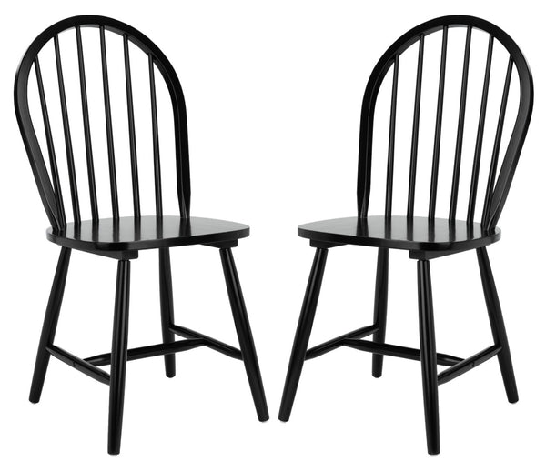 Safavieh CAMDEN Spindle Back Dining Chair Set of 2 - Timeless Americana Charm for Elegant Dining Spaces Black DCH8501A-SET2