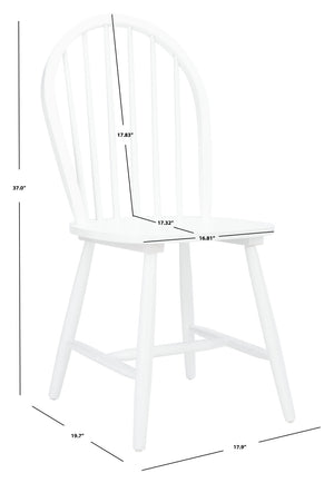 Safavieh CAMDEN Spindle Back Dining Chair Set of 2 - Timeless Americana Charm for Elegant Dining Spaces White DCH8501B-SET2