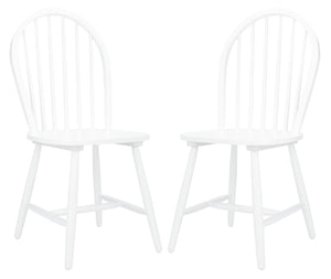 Safavieh CAMDEN Spindle Back Dining Chair Set of 2 - Timeless Americana Charm for Elegant Dining Spaces White DCH8501B-SET2