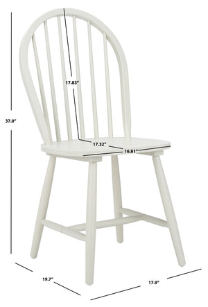Safavieh CAMDEN Spindle Back Dining Chair Set of 2 - Timeless Americana Charm for Elegant Dining Spaces Off White DCH8501C-SET2