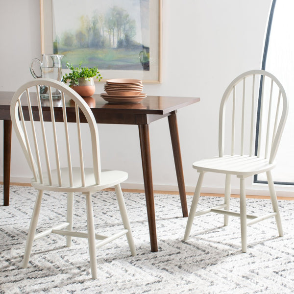 Safavieh CAMDEN Spindle Back Dining Chair Set of 2 - Timeless Americana Charm for Elegant Dining Spaces Off White DCH8501C-SET2