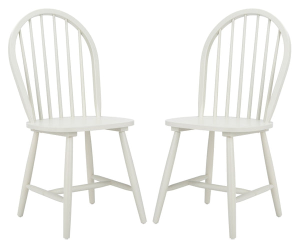 Safavieh CAMDEN Spindle Back Dining Chair Set of 2 - Timeless Americana Charm for Elegant Dining Spaces Off White DCH8501C-SET2