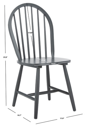 Safavieh CAMDEN Spindle Back Dining Chair Set of 2 - Timeless Americana Charm for Elegant Dining Spaces Grey DCH8501E-SET2