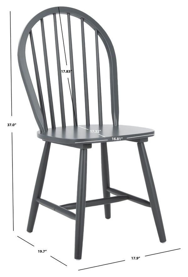 Safavieh CAMDEN Spindle Back Dining Chair Set of 2 - Timeless Americana Charm for Elegant Dining Spaces Grey DCH8501E-SET2