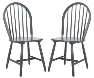 Safavieh CAMDEN Spindle Back Dining Chair Set of 2 - Timeless Americana Charm for Elegant Dining Spaces Grey DCH8501E-SET2