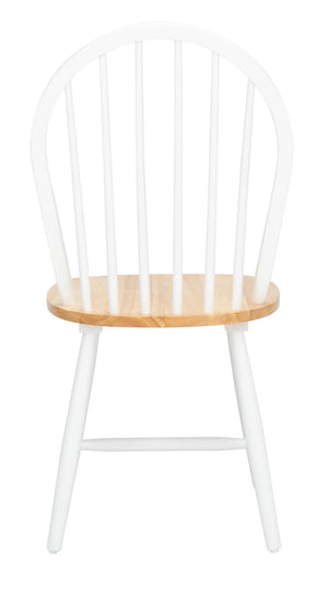 Safavieh CAMDEN Spindle Back Dining Chair Set of 2 - Timeless Americana Charm for Elegant Dining Spaces White / Natural DCH8501F-SET2