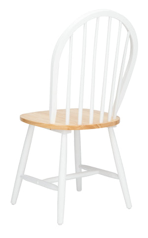 Safavieh CAMDEN Spindle Back Dining Chair Set of 2 - Timeless Americana Charm for Elegant Dining Spaces White / Natural DCH8501F-SET2