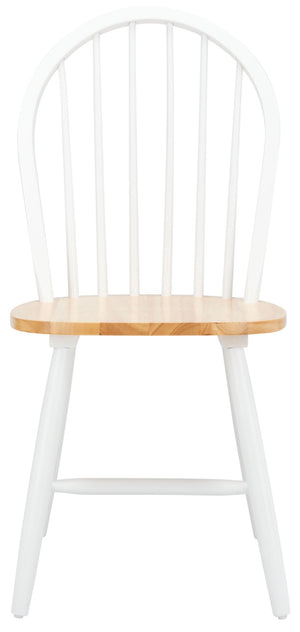 Safavieh CAMDEN Spindle Back Dining Chair Set of 2 - Timeless Americana Charm for Elegant Dining Spaces White / Natural DCH8501F-SET2