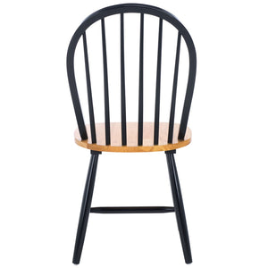 Safavieh CAMDEN Spindle Back Dining Chair Set of 2 - Timeless Americana Charm for Elegant Dining Spaces Natural / Black DCH8501G-SET2