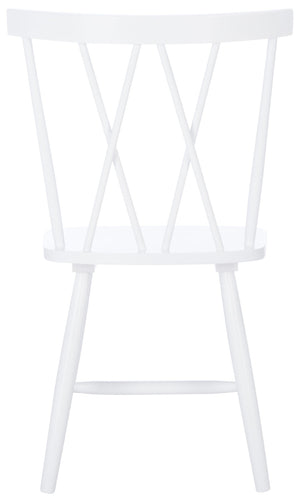 Safavieh TAYTEN Spindle Back Dining Chair for Modern Farmhouse Charm - Stylish and Durable Seating Set of Two White DCH8502A-SET2