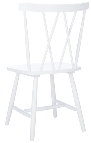 Safavieh TAYTEN Spindle Back Dining Chair for Modern Farmhouse Charm - Stylish and Durable Seating Set of Two White DCH8502A-SET2