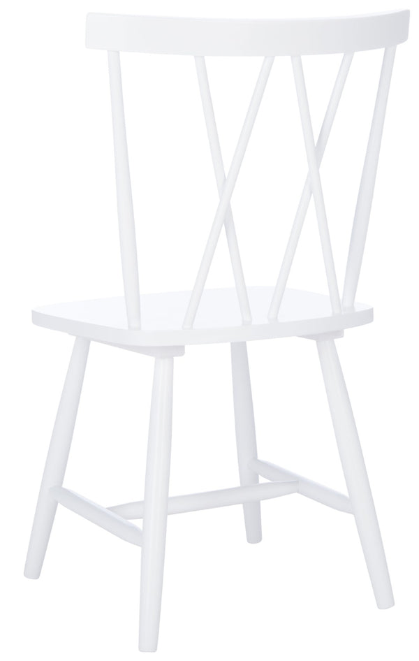 Safavieh TAYTEN Spindle Back Dining Chair for Modern Farmhouse Charm - Stylish and Durable Seating Set of Two White DCH8502A-SET2