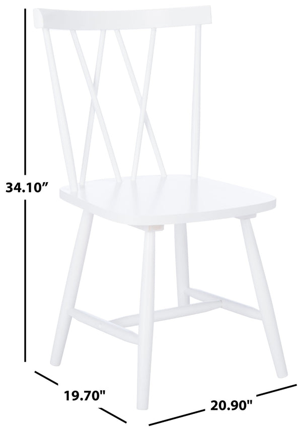 Safavieh TAYTEN Spindle Back Dining Chair for Modern Farmhouse Charm - Stylish and Durable Seating Set of Two White DCH8502A-SET2