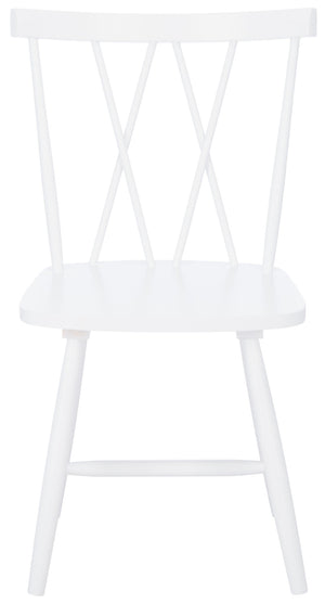 Safavieh TAYTEN Spindle Back Dining Chair for Modern Farmhouse Charm - Stylish and Durable Seating Set of Two White DCH8502A-SET2