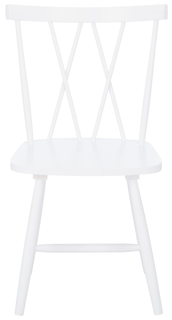 Safavieh TAYTEN Spindle Back Dining Chair for Modern Farmhouse Charm - Stylish and Durable Seating Set of Two White DCH8502A-SET2