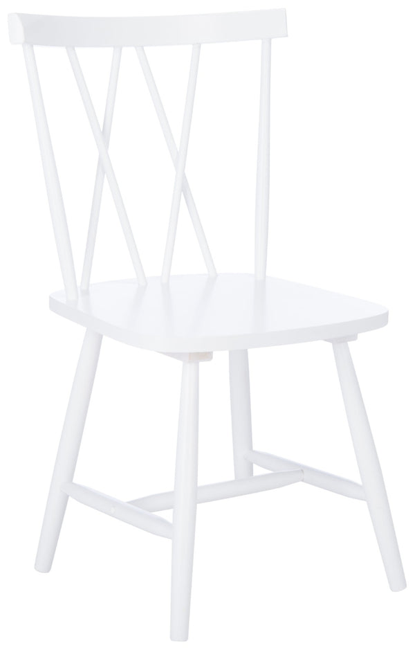 Safavieh TAYTEN Spindle Back Dining Chair for Modern Farmhouse Charm - Stylish and Durable Seating Set of Two White DCH8502A-SET2