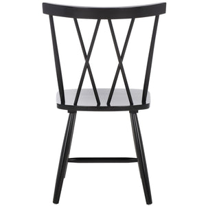 Safavieh TAYTEN Spindle Back Dining Chair for Modern Farmhouse Charm - Stylish and Durable Seating Set of Two Black DCH8502B-SET2