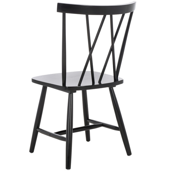 Safavieh TAYTEN Spindle Back Dining Chair for Modern Farmhouse Charm - Stylish and Durable Seating Set of Two Black DCH8502B-SET2
