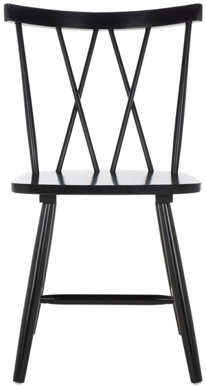 Safavieh TAYTEN Spindle Back Dining Chair for Modern Farmhouse Charm - Stylish and Durable Seating Set of Two Black DCH8502B-SET2