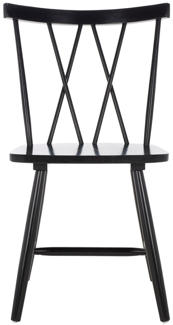 Safavieh TAYTEN Spindle Back Dining Chair for Modern Farmhouse Charm - Stylish and Durable Seating Set of Two Black DCH8502B-SET2
