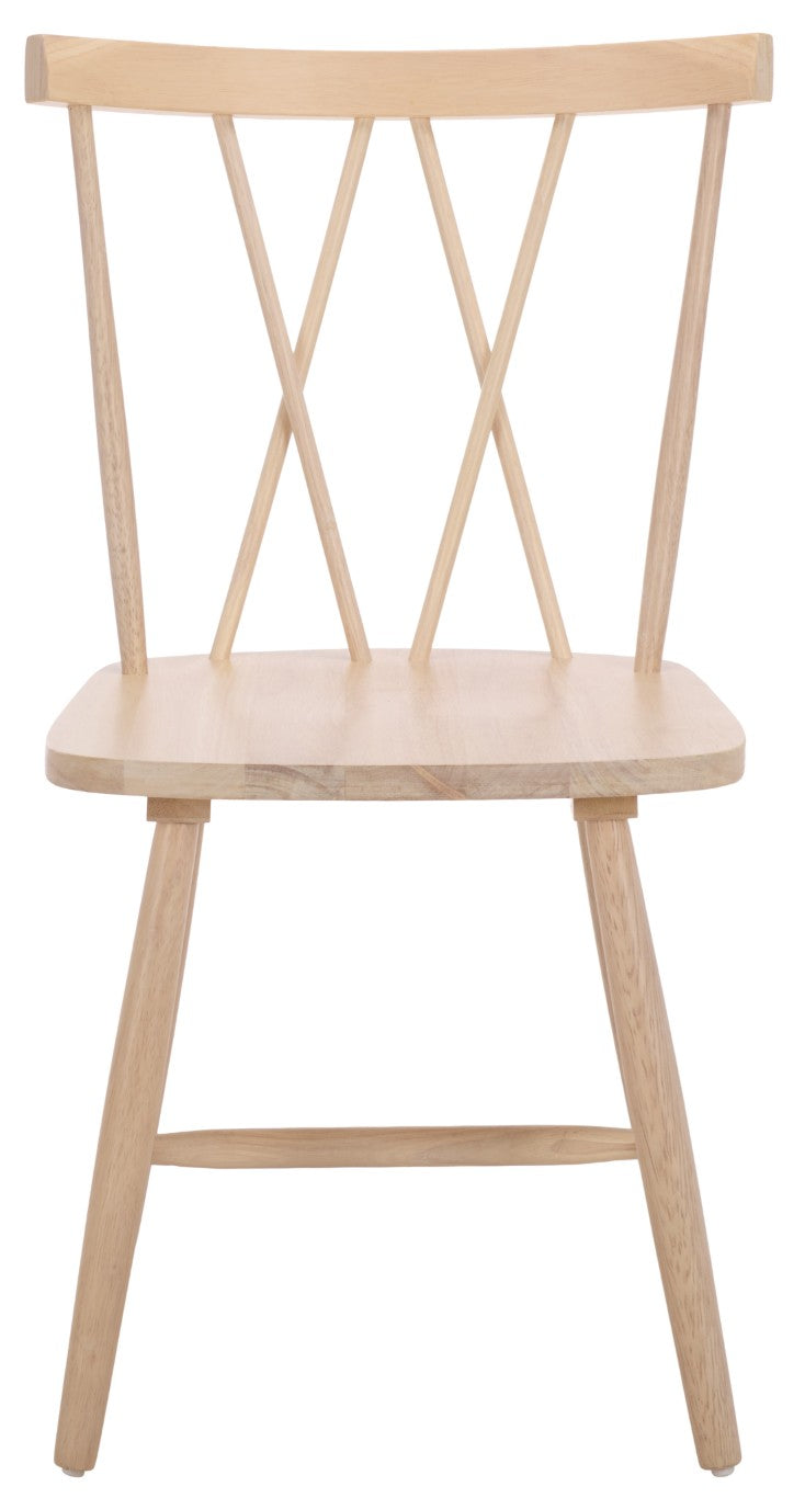 Safavieh Tayten Spindle Back Solid Wood Dining Chair Whitewashed Farmhouse Style DCH8502E-SET2