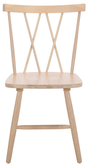 Safavieh Tayten Spindle Back Solid Wood Dining Chair Whitewashed Farmhouse Style DCH8502E-SET2
