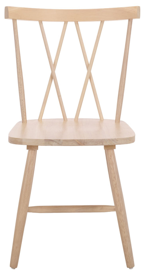 Safavieh Tayten Spindle Back Solid Wood Dining Chair Whitewashed Farmhouse Style DCH8502E-SET2