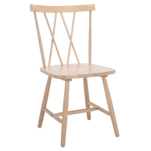 Safavieh Tayten Spindle Back Solid Wood Dining Chair Whitewashed Farmhouse Style DCH8502E-SET2