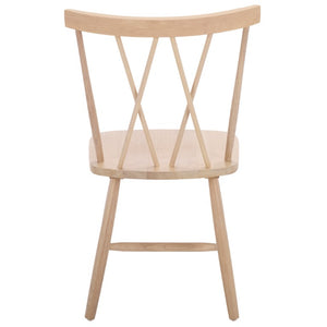 Safavieh Tayten Spindle Back Solid Wood Dining Chair Whitewashed Farmhouse Style DCH8502E-SET2