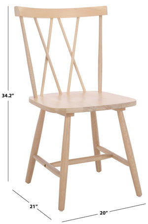 Safavieh Tayten Spindle Back Solid Wood Dining Chair Whitewashed Farmhouse Style DCH8502E-SET2