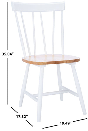 Safavieh KEALEY Dining Chair - Timeless Farmhouse Charm with Spindle-Back Design for Modern Dining Spaces Natural / White DCH8503A-SET2