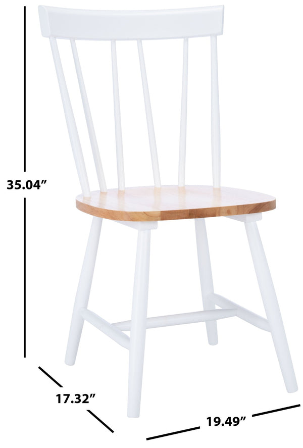 Safavieh KEALEY Dining Chair - Timeless Farmhouse Charm with Spindle-Back Design for Modern Dining Spaces Natural / White DCH8503A-SET2