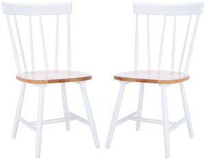 Safavieh KEALEY Dining Chair - Timeless Farmhouse Charm with Spindle-Back Design for Modern Dining Spaces Natural / White DCH8503A-SET2
