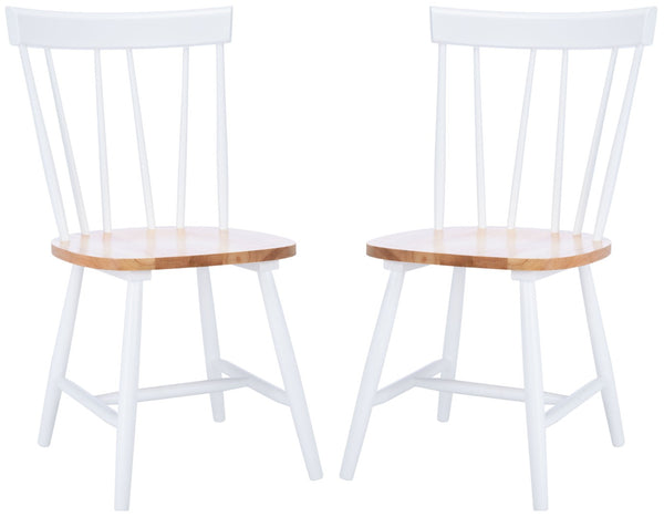 Safavieh KEALEY Dining Chair - Timeless Farmhouse Charm with Spindle-Back Design for Modern Dining Spaces Natural / White DCH8503A-SET2
