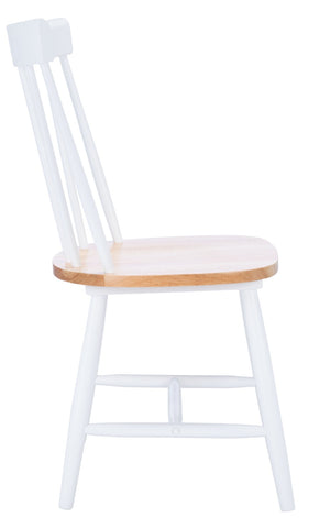 Safavieh KEALEY Dining Chair - Timeless Farmhouse Charm with Spindle-Back Design for Modern Dining Spaces Natural / White DCH8503A-SET2