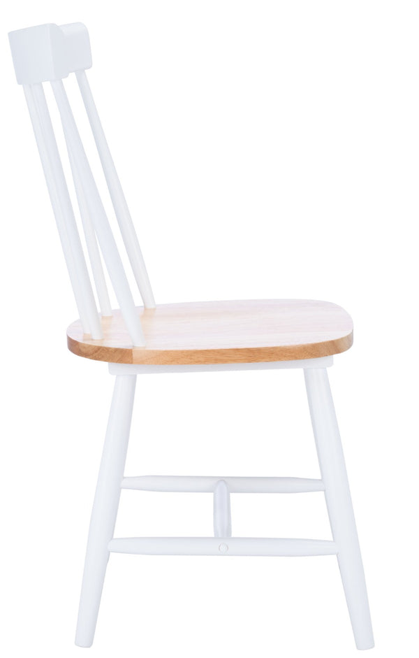 Safavieh KEALEY Dining Chair - Timeless Farmhouse Charm with Spindle-Back Design for Modern Dining Spaces Natural / White DCH8503A-SET2
